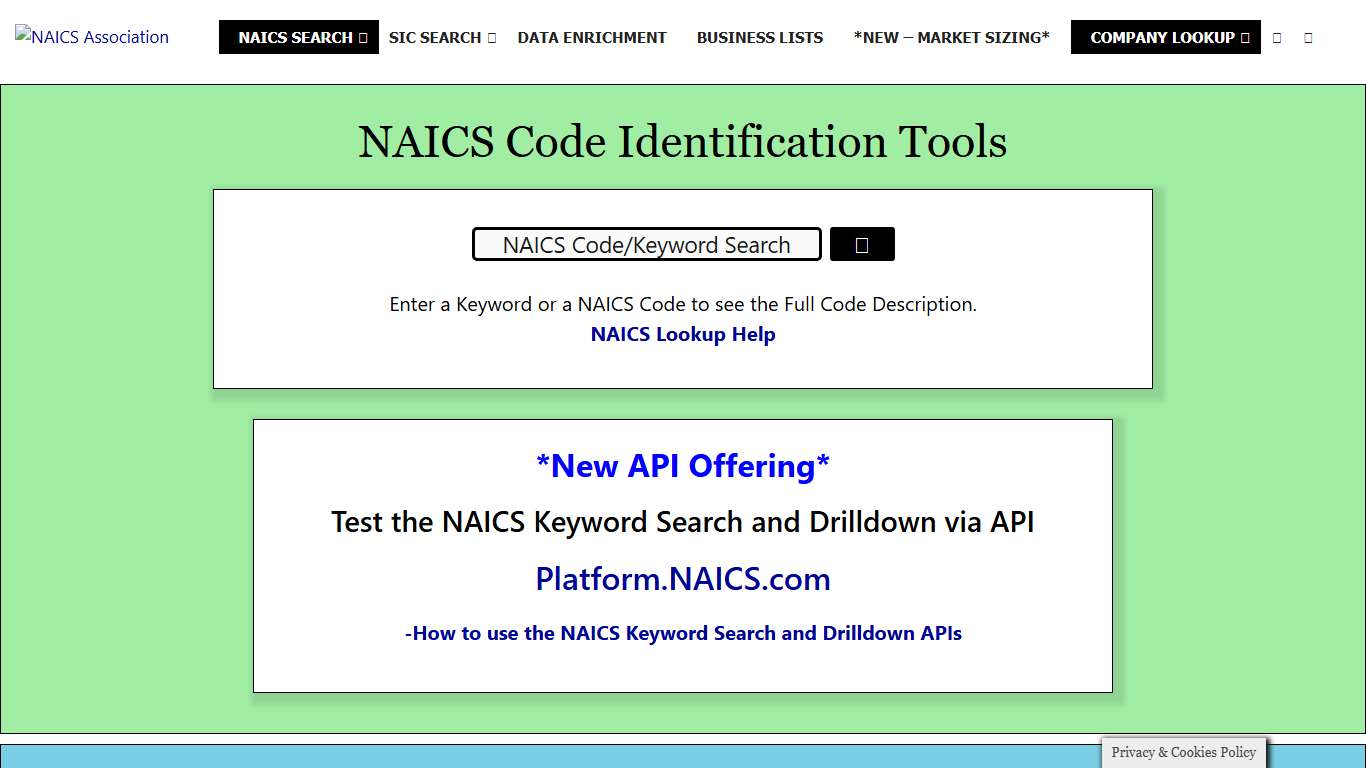 NAICS Code & SIC Identification Tools NAICS Association